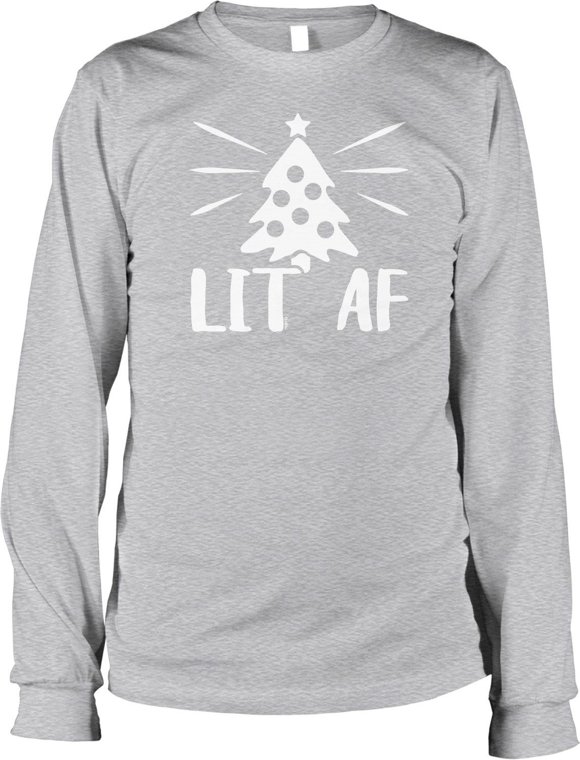 Christmas Tree Shirt - Men's Holiday Shirt | Long Sleeve Tee, Pre Shrunk Cotton
