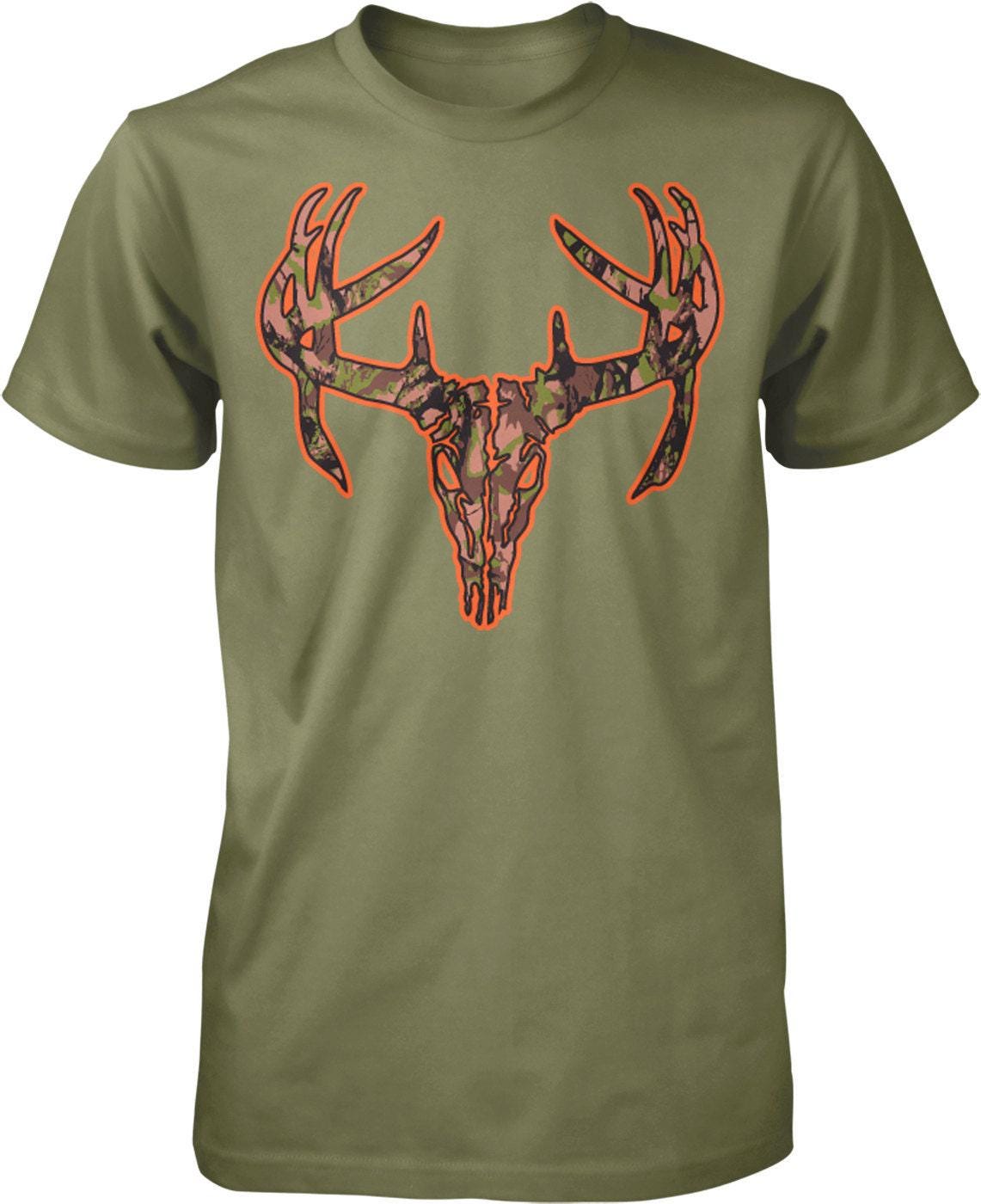 Deer Hunter T-Shirt - Camo Skull Tee | Durable Cotton Hunting Graphic Shirt