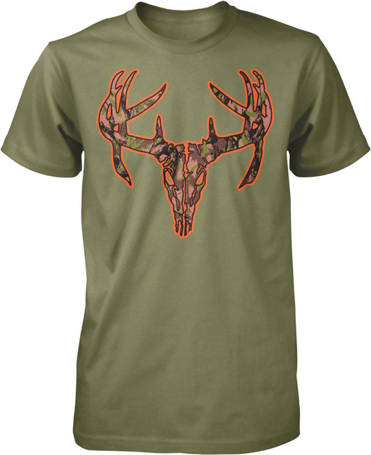 Deer Hunter T-Shirt - Camo Skull Tee | Durable Cotton Hunting Graphic Shirt