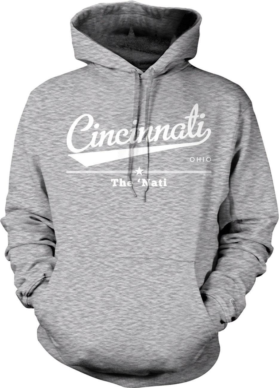The Nati Hoodie – Cincinnati Ohio Sweatshirt With Double Needle Seam & Pouch Pocket