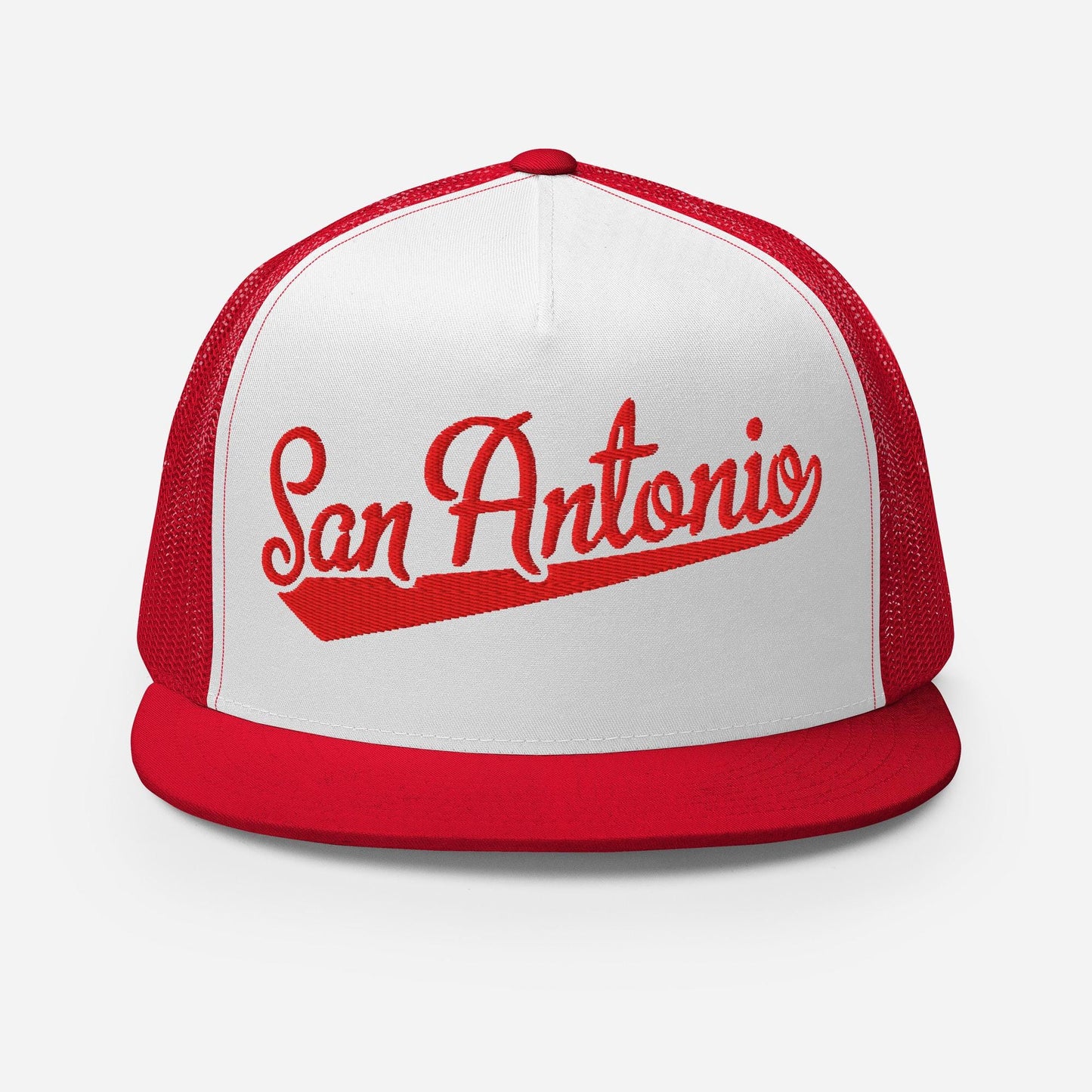 Snapback Trucker Hat - San Antonio Baseball Font Cap | Adjustable Flat Visor