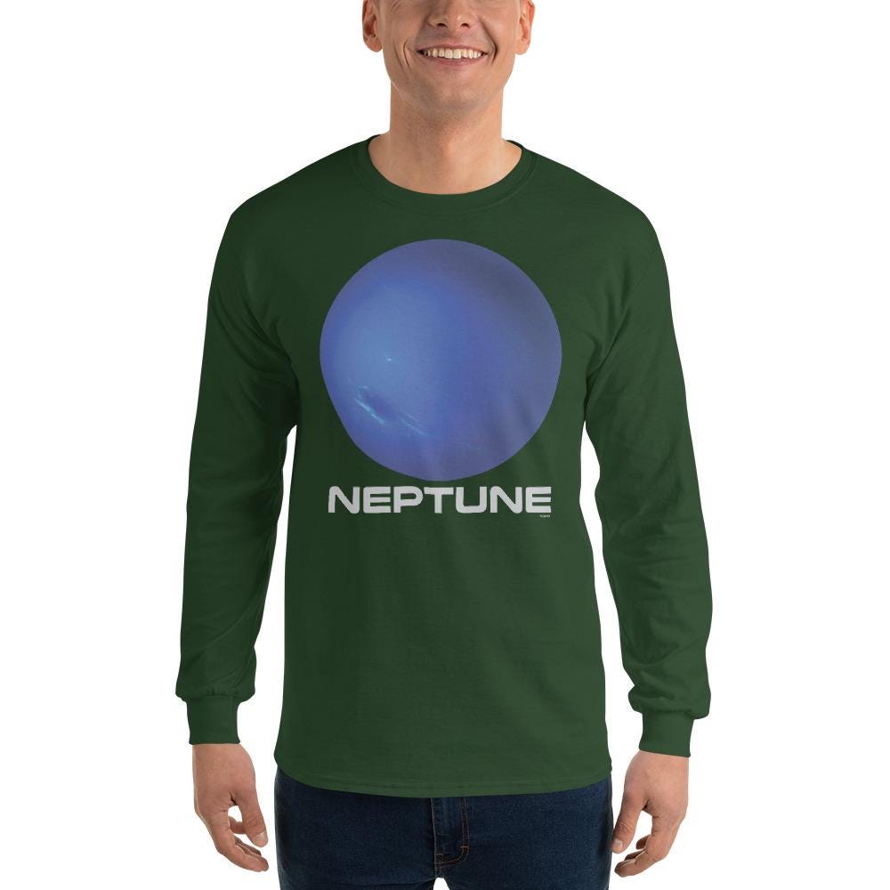 Planet Neptune Men’s Long Sleeve Shirt