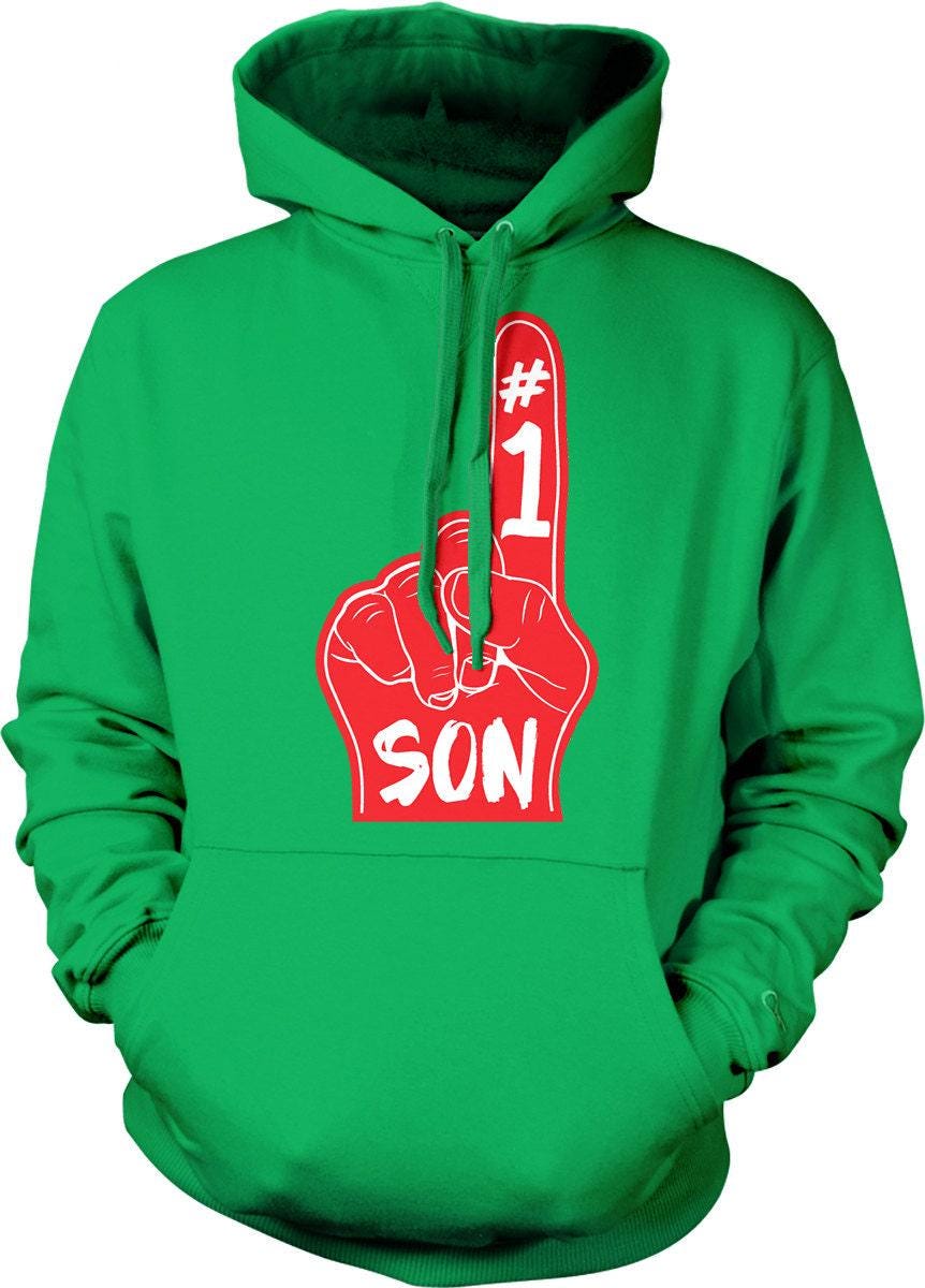 Number One Son Hoodie - Unisex Cozy Sweatshirt With Foam Finger Graphic