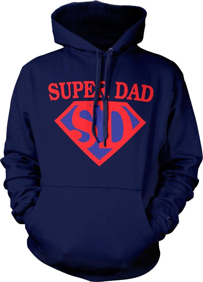 Super Dad Hoodie - Comfortable Mens Hoodie With Double Ply Hood & Pouch Pocket