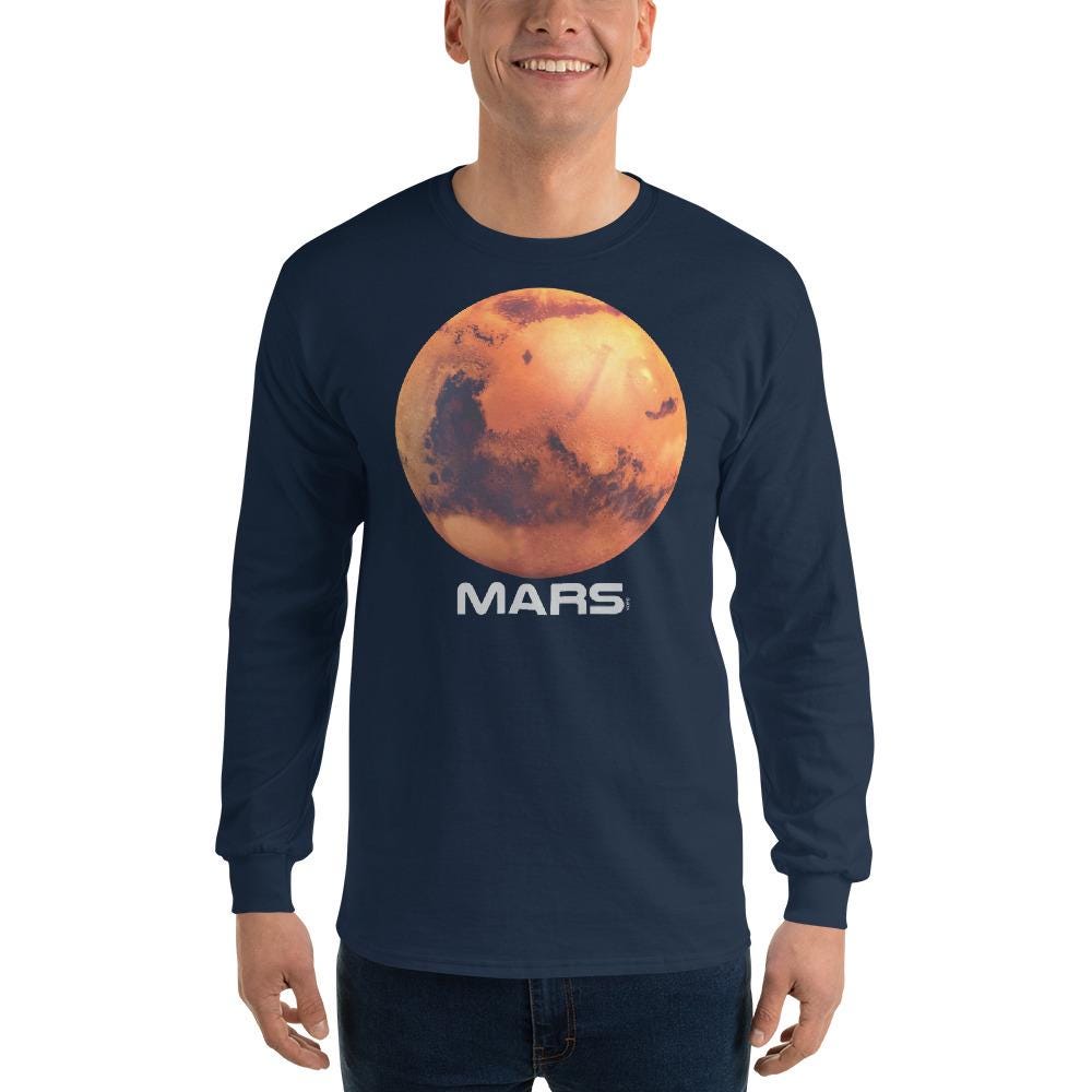 Planet Mars Men’s Long Sleeve Shirt