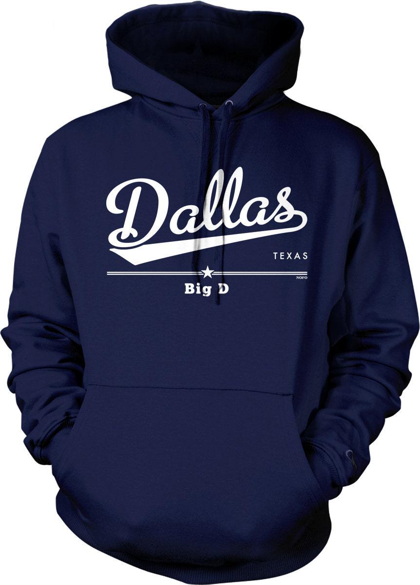 Dallas Hooded Sweatshirt - Authentic Texas Hoodie With Pouch Pocket & Draw Cord