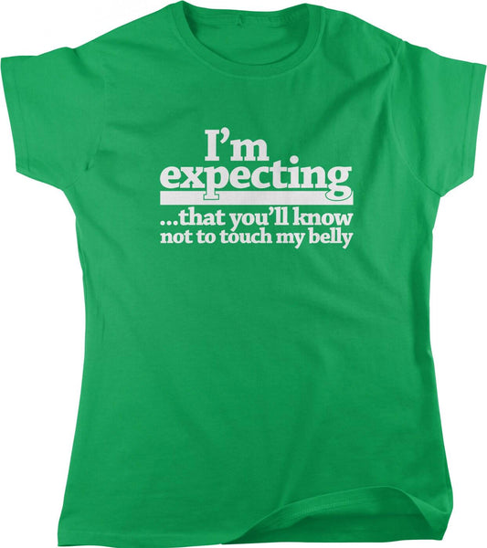 Expecting Mom Shirt – Funny Mom Belly Reminder Tee with Seamless Rib Collar