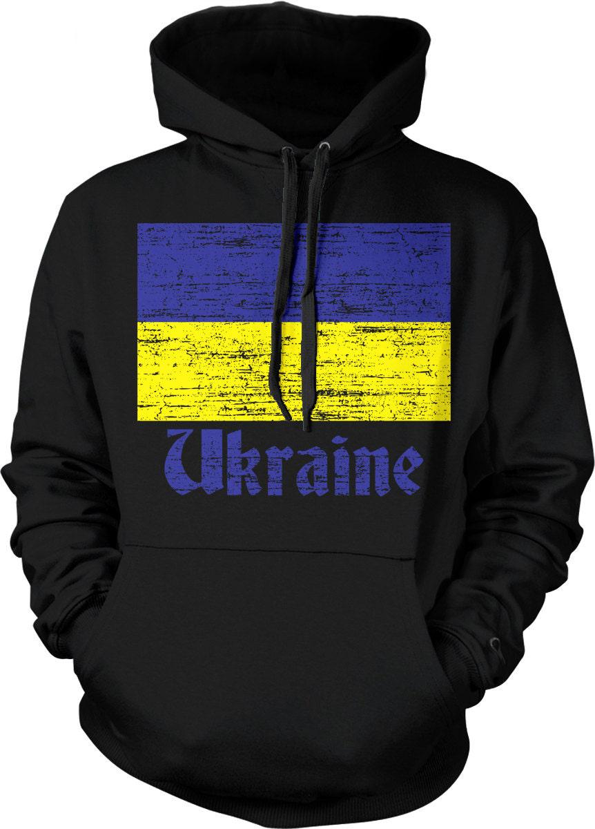Ukraine Flag Hoodie – Yellow Blue Sweatshirt With Pouch Pocket & Durable Seams