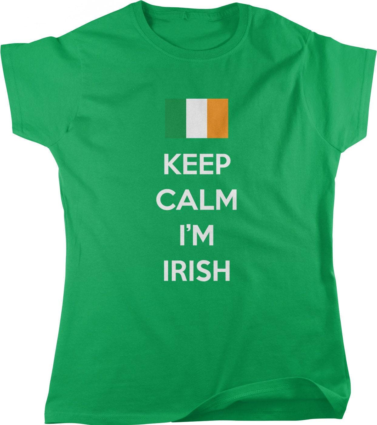St Patricks Day T-Shirt - Womens Cotton Tee With Irish Shamrock Design