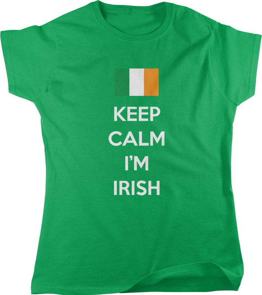St Patricks Day T-Shirt - Womens Cotton Tee With Irish Shamrock Design