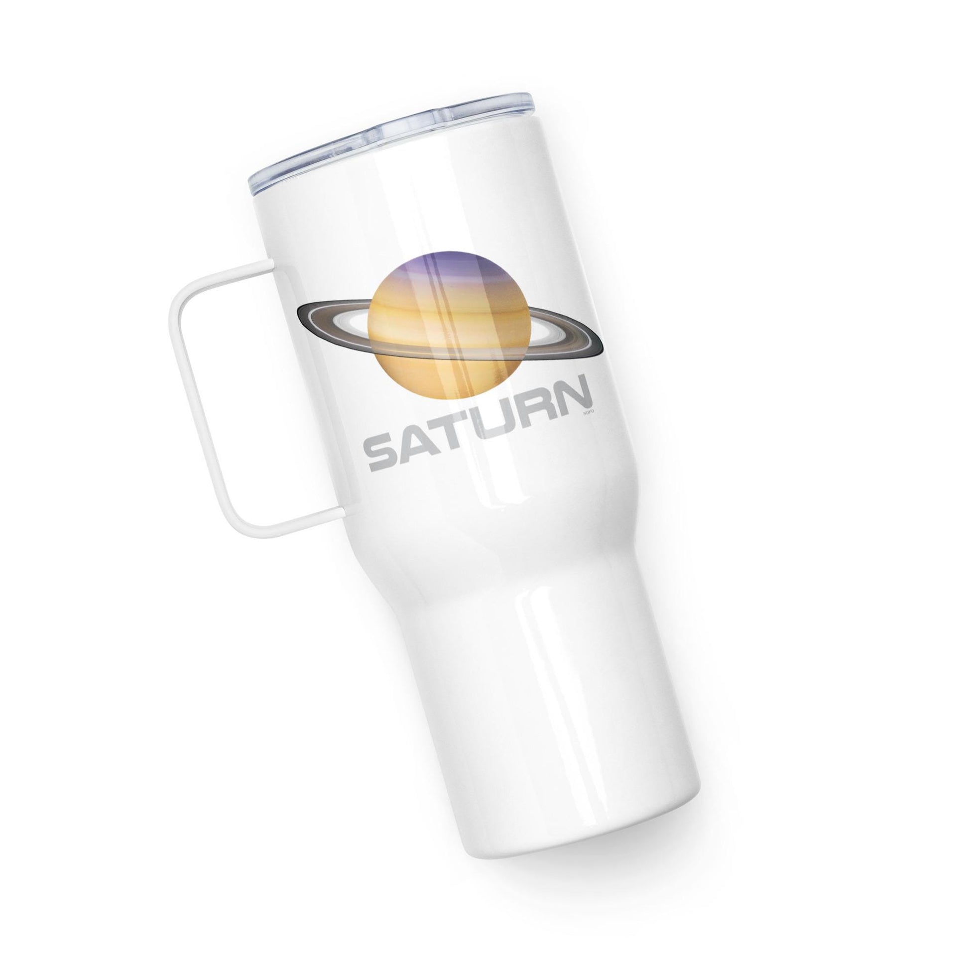 Planet Saturn Travel mug with a handle
