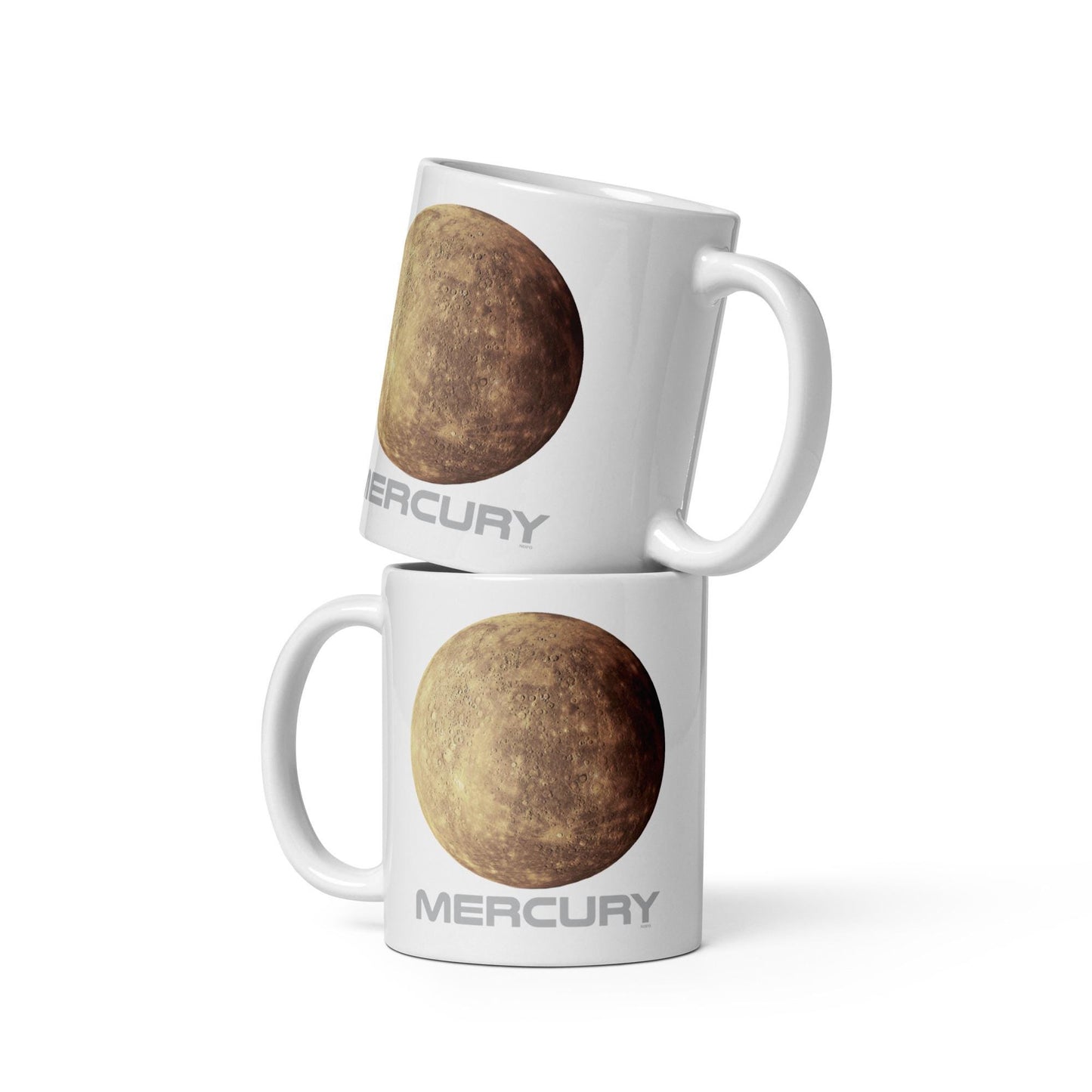 Planet Mercury White glossy mug