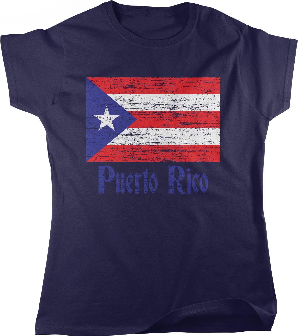 Puerto Rican Pride T-Shirt – Women's Flag Tee in Soft Gray Cotton Fabric