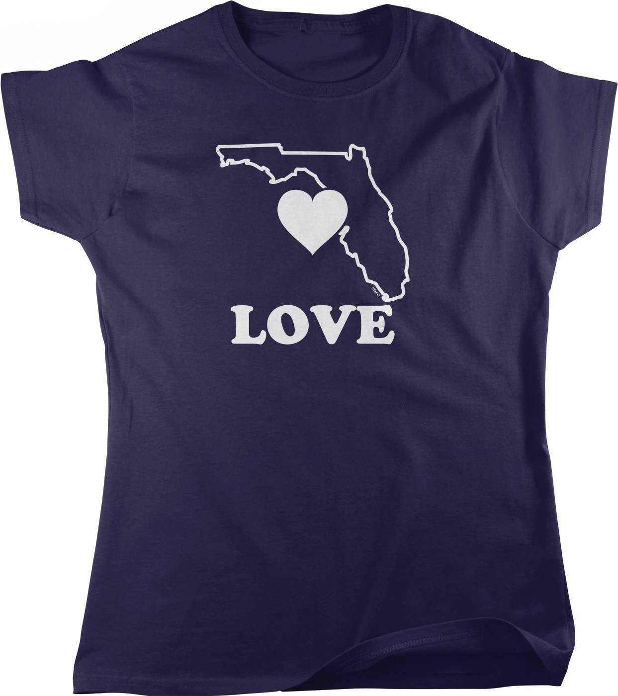 Florida Love T-Shirt - Women's Cotton Tee | Soft Cotton Shirt, Sunshine State Apparel