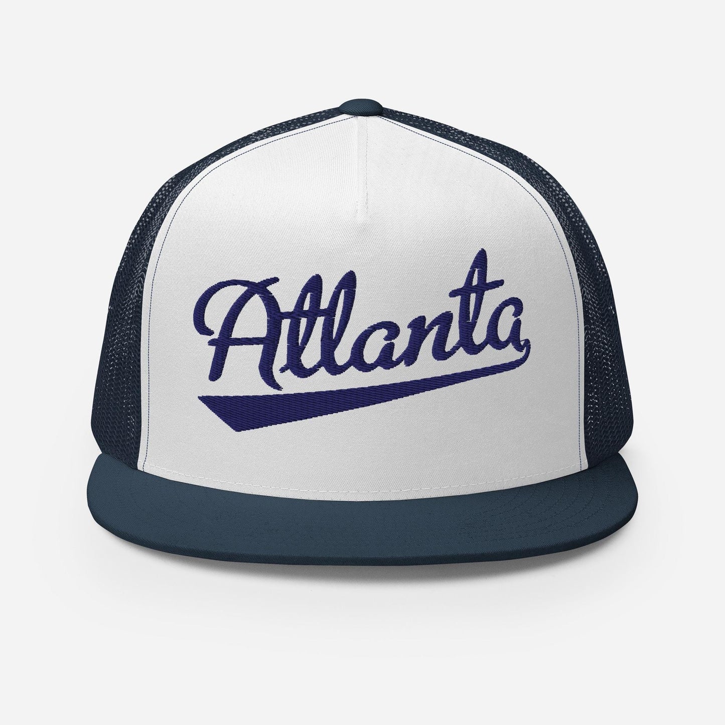 Snapback Trucker Hat - Atlanta Five Panel Cap | Mesh Back, Flat Bill