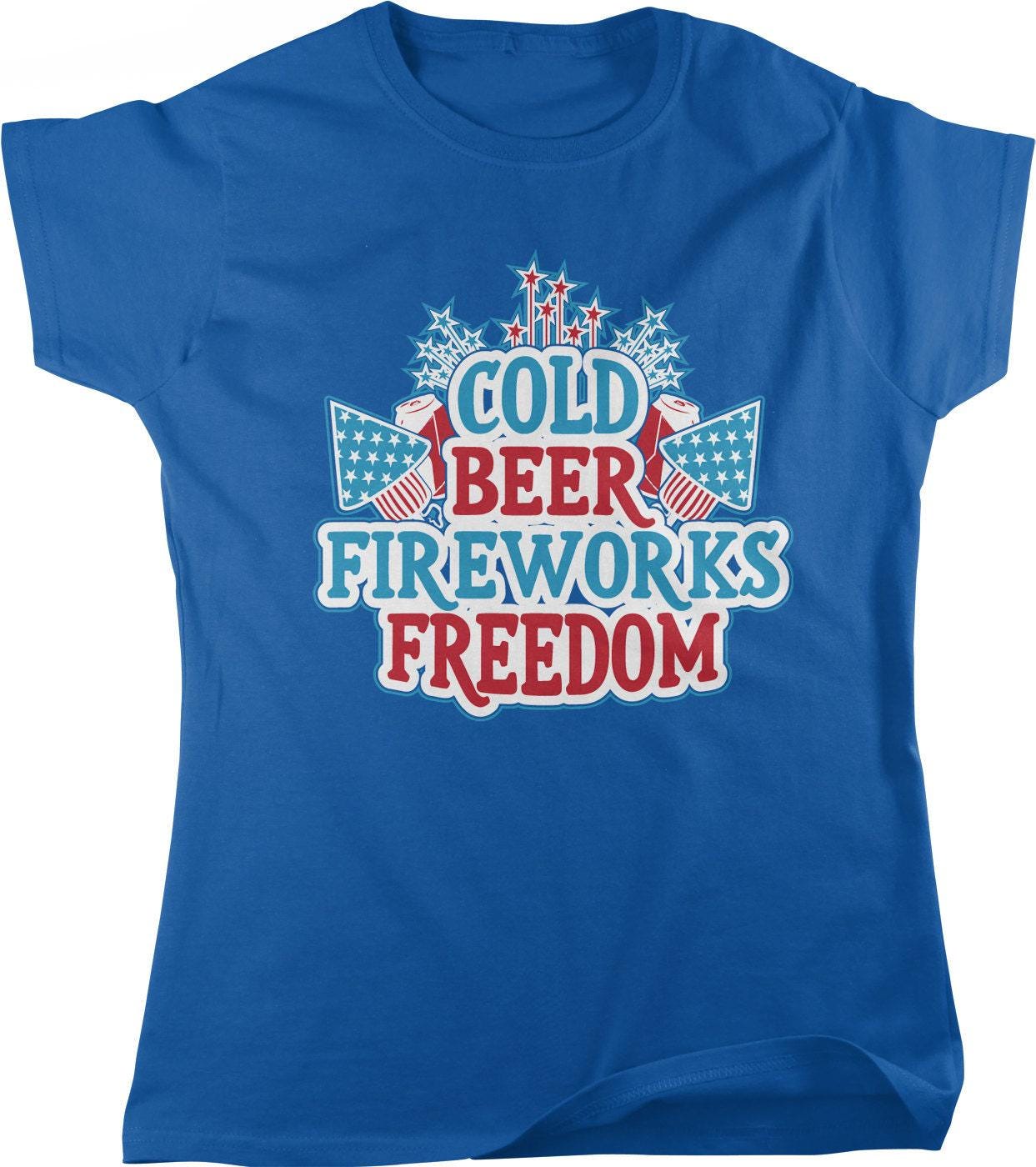 July 4th Women's T-Shirt – Patriotic Cotton Shirt With USA Flag Clothing Design