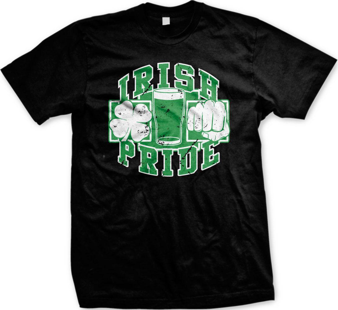 Irish Pride T-Shirt - Mens Graphic Tee With Bare Knuckle Boxing & Lucky Clover