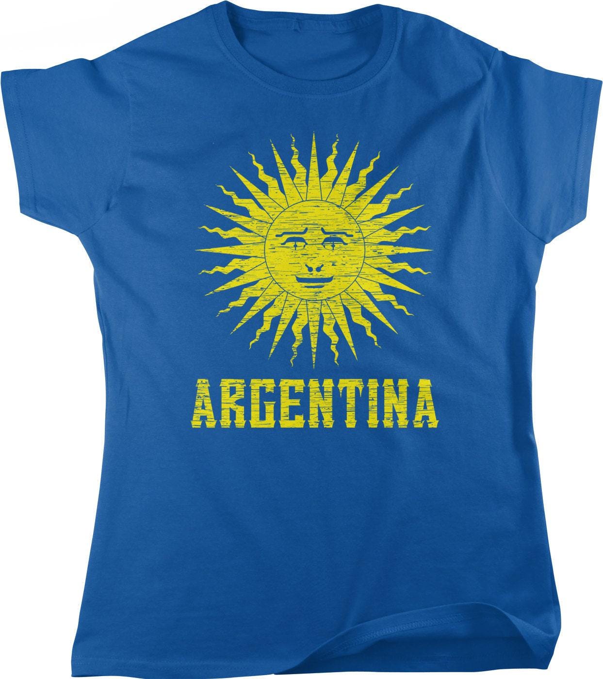 Argentina Women's T-Shirt - Sun of May Shirt | Powder Blue, Full Cut Fit