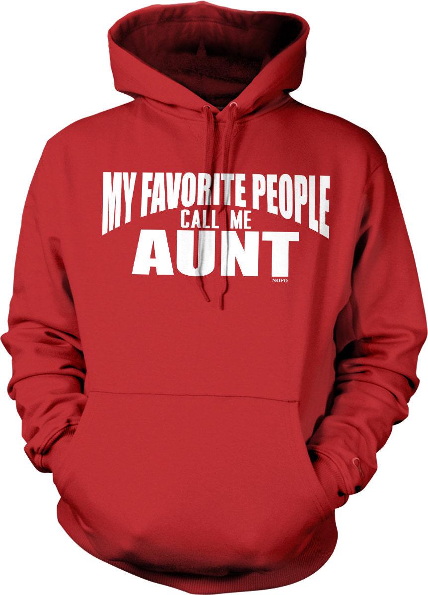 Aunt Hooded Sweatshirt - Cozy Cotton Hoodie With Pouch Pocket & Draw Cord