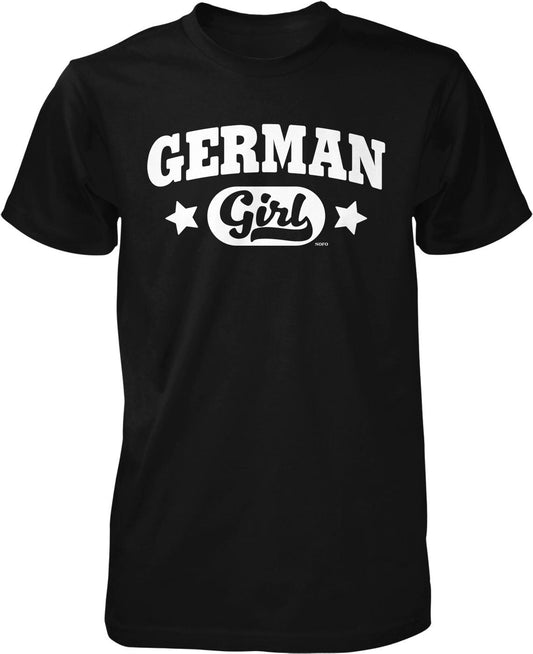 A black t-shirt with white text and stars on it.