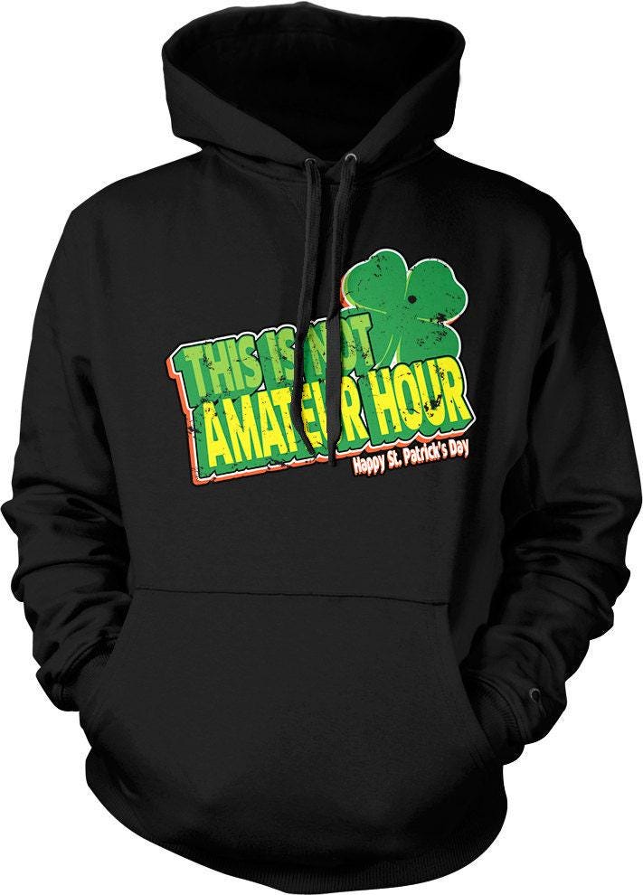 Beer Drinking Hoodie - St Patricks Hoodie With Lucky Clover Design Unisex Cotton