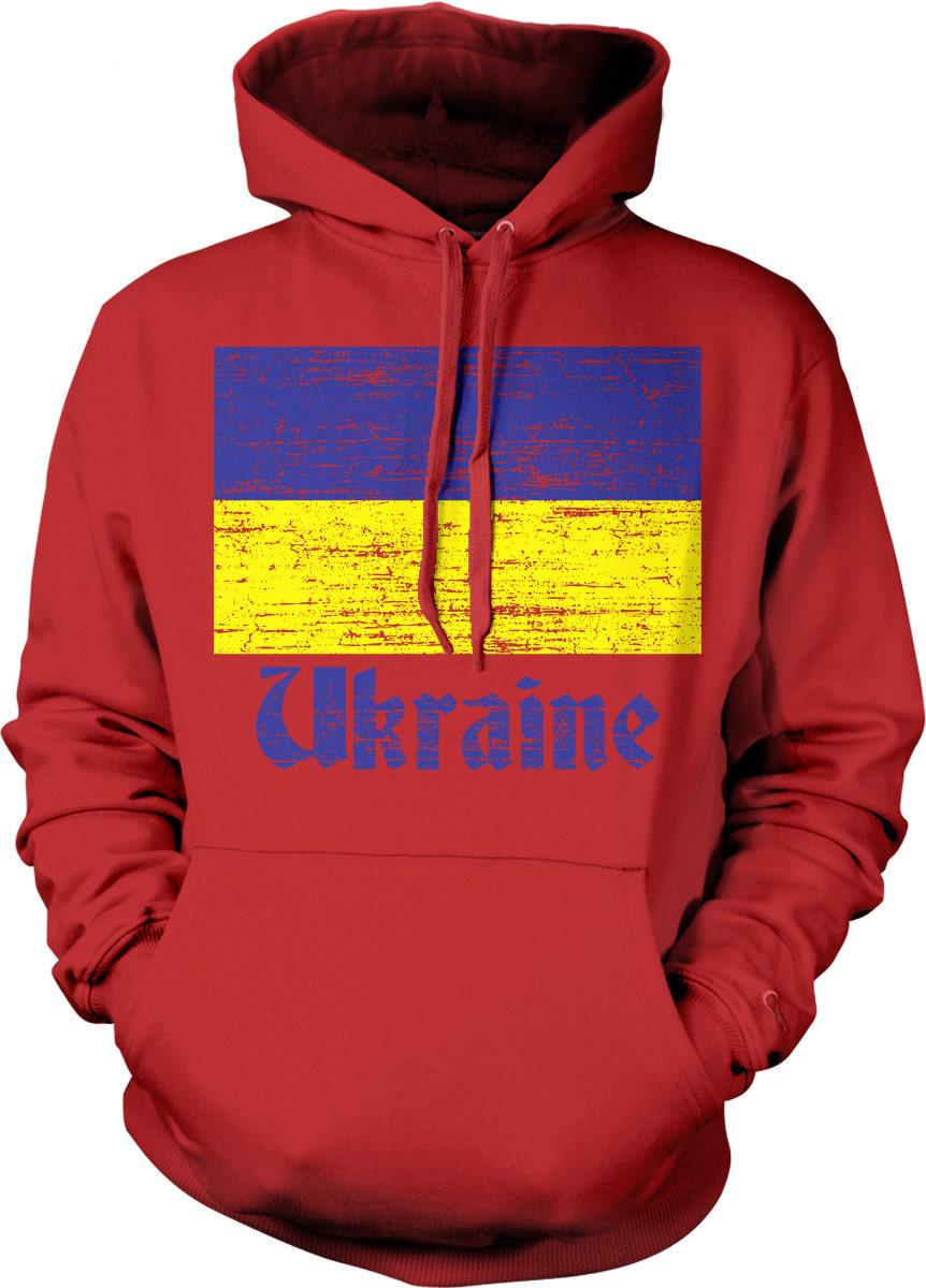 Ukraine Flag Hoodie – Yellow Blue Sweatshirt With Pouch Pocket & Durable Seams