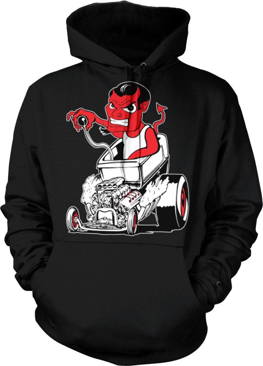 Hot Rod Hoodie - Vintage Flame Graphic Sweatshirt | Durable Cotton Blend
