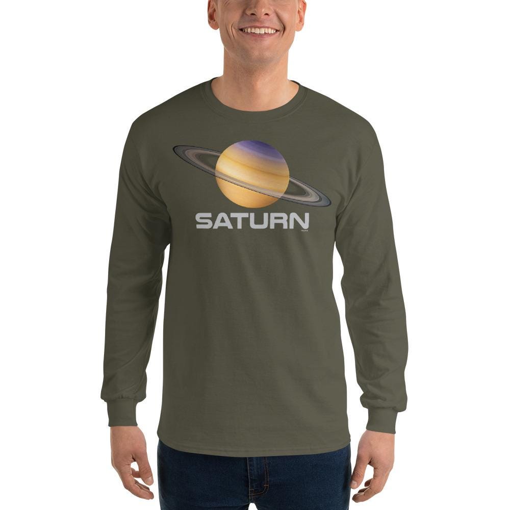 Planet Saturn Men’s Long Sleeve Shirt