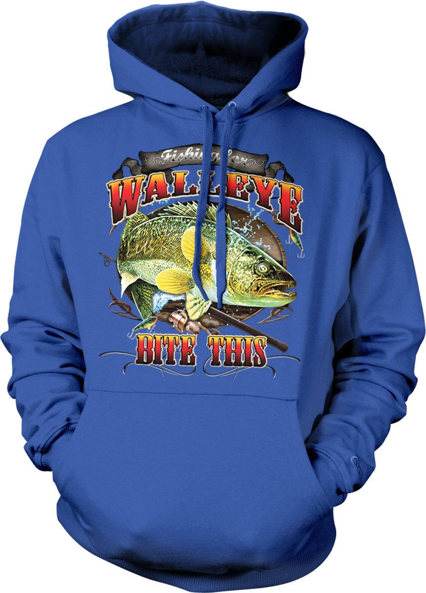 Walleye Hoodie – Cozy Cotton Blend Fishing Sweatshirt With Double Ply Hood